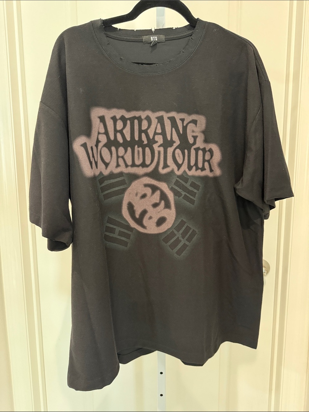 BTS ARIRANG World Tour Graphic Tee - Distressed Black